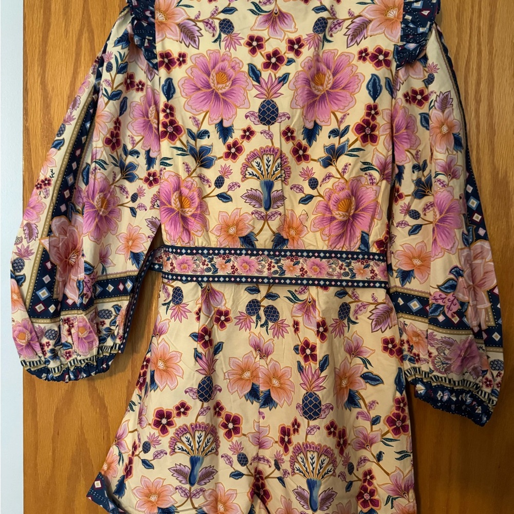 Farm Rio Cream Superbloom Tapestry Organic Cotton Romper - Picture 8 of 11
